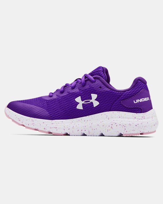 Girls' Grade School UA Surge 2 Fade Running Shoes, Purple, pdpMainDesktop image number 1